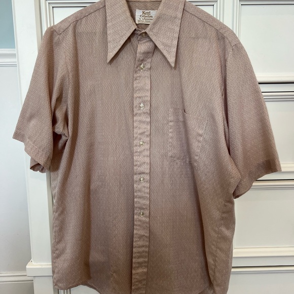 Vintage Butterfly collar Kent Collection by Arrow Beige Shirt - Picture 5 of 5